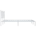 vidaXL Cadre de lit métal sans matelas et tête de lit blanc 135x190 cm