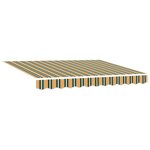 vidaXL Auvent Rétractable Vert et jaune 300 x 250 cm Tissu et Métal