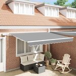 vidaXL Auvent avec Blanc 3 x 2 5 m Métal