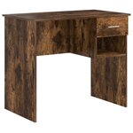 vidaXL Bureau avec tiroir Chêne fumé 90 x 49 x 75 cm Bois d'ingénierie