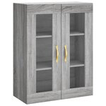 vidaXL Buffet haut Sonoma gris 69 5x34x180 cm Bois d'ingénierie