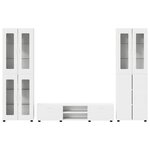 vidaXL Ensemble meuble TV avec tiroir FLORIN Blanc Bois d'ingénierie