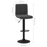 vidaXL Tabouret de bar Noir Velours