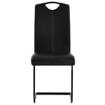 vidaXL Chaises à manger cantilever lot de 6 noir similicuir