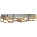 vidaXL Ensemble de canapés d'extérieur 6 Pièces Blanc et gris clair