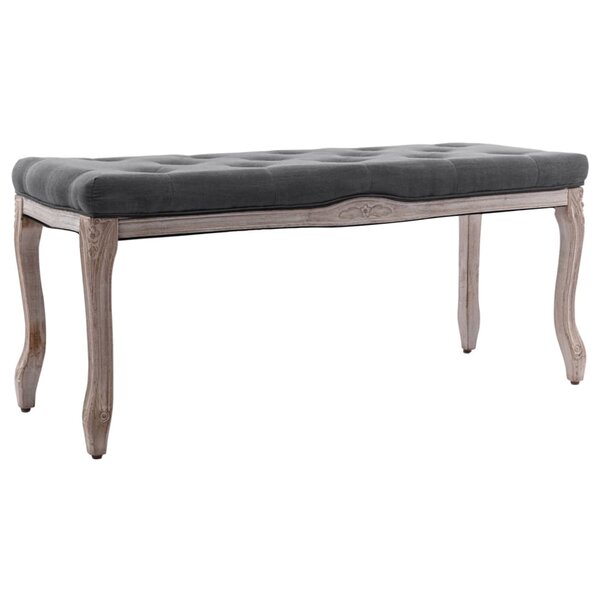 Banc banquette lin bois solide 110 x 38 x 48 cm gris foncé 02_0021225