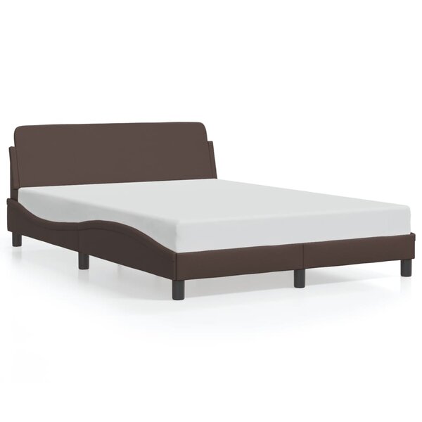 vidaXL Cadre de lit Dover marron 140x190 cm similicuir
