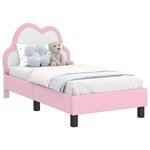 vidaXL Cadre de lit pour tout-petit avec tête de lit Rose 70 x 140 cm