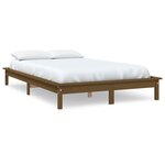 vidaXL Cadre de lit sans matelas marron miel 140x200 cm bois massif