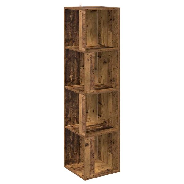 vidaXL Armoire d'angle vieux bois 33x33x132 cm bois d'ingénierie
