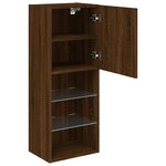 vidaXL Meuble TV avec lumières LED chêne marron 40 5x30x102 cm