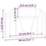 vidaXL Coussin de tête de lit gris 80 cm similicuir