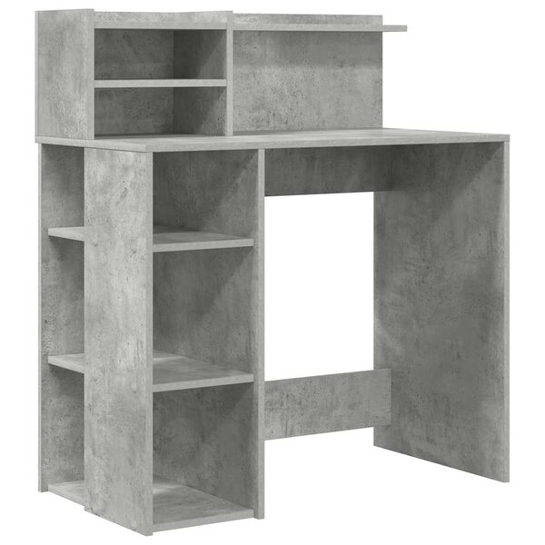 vidaXL Bureau avec rangement Gris béton 90 x 48 x 101 5 cm