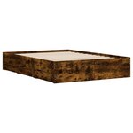 vidaXL Cadre de lit avec tiroirs sans matelas chêne fumé 135x190 cm
