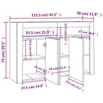 vidaXL Buffet avec lumières LED chêne sonoma 115 5x30x75 cm