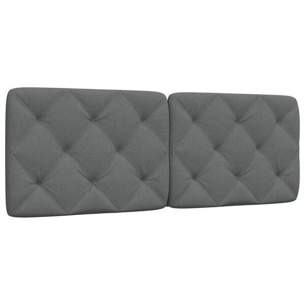 vidaXL Coussin de tête de lit gris foncé 140 cm tissu