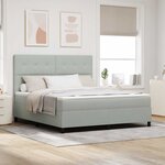 vidaXL Lit à ressorts avec matelas Gris clair 180 x 200 cm tissu