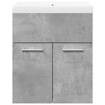 vidaXL Ensemble de meubles de salle de bain 2 Pièces gris béton