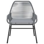 vidaXL Ensemble à manger jardin coussins 7 Pièces gris poly rotin verre