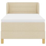 vidaXL Lit à ressorts avec matelas Crème 100 x 200 cm tissu
