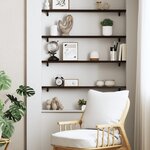 vidaXL Étagère murale marron foncé 100x10x2cm bois chêne massif traité