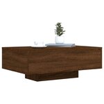 vidaXL Table basse avec lumières LED chêne marron 85x55x31 cm