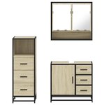 vidaXL Ensemble de meubles de salle de bain 3 Pièces chêne sonoma