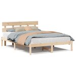 vidaXL Cadre de lit avec tête de lit 150x200 cm Bois de pin massif