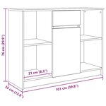 vidaXL Buffet avec tiroir chêne sonoma 101x35x76 cm bois d'ingénierie