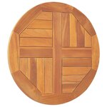 vidaXL Dessus de table Bois de teck solide Rond 2 5 cm 50 cm
