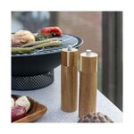 2 moulins sel et poivre manuels MEN425 40 ml - Bois d'acacia - Meule céramique - Moulure réglable