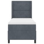 vidaXL Lit Box Spring avec Matelas Gris Foncé 80x200 cm Velours
