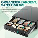 ACROPAQ Tiroir Caisse Compatible avec Caisse Enregistreuse RJ11  34x33x10 - 8 compartiments Monnaie & 4 à Billets  Insert Amovible
