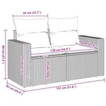 vidaXL Canapé de jardin avec coussins 2 places beige résine tressée