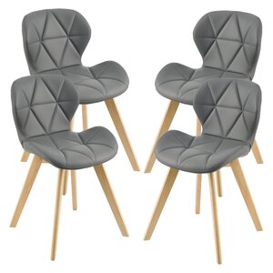 Lot de 4 chaises salle à manger similicuir 81 x 57 x 49 cm gris 03_0006775