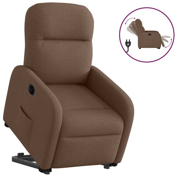 vidaXL Fauteuil inclinable électrique marron tissu