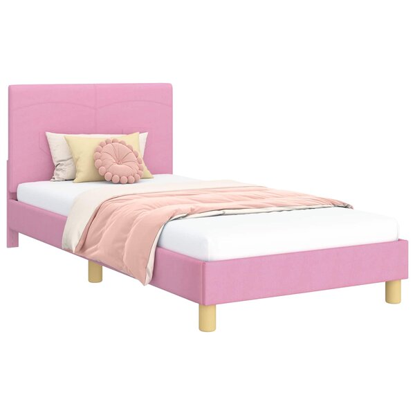 vidaXL Cadre de lit pour enfants avec tête de lit Rose 80 x 200 cm