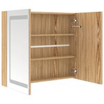 vidaXL Armoire de salle de bain à miroir LED Chêne 80x12x68 cm