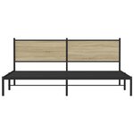 vidaXL Cadre de lit en métal sans matelas chêne sonoma 193x203 cm