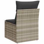 vidaXL Chaise de jardin sans accoudoirs avec coussins gris clair rotin