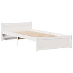 vidaXL Lit bibliothèque sans matelas blanc 90x200cm bois de pin massif