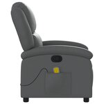 vidaXL Fauteuil de massage inclinable Gris Similicuir