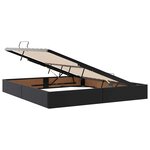 vidaXL Lit avec rangement et matelas avec stockage 2 pc Noir Cuir