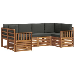 vidaXL Ensemble de canapés d'extérieur 6 pc Naturel et Anthracite