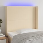vidaXL Tête de lit à LED Crème 83x16x118/128 cm Tissu