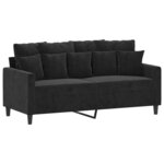 vidaXL Ensemble de canapés 3 Pièces avec coussins Noir Velours