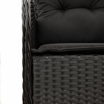vidaXL Ensemble à manger de jardin coussins 7Pièces Noir Résine tressée
