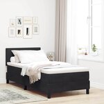 Lit avec Sommier à Ressorts et Matelas & LED Noir 90x190 cm Velours