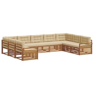 vidaXL Ensemble de canapés d'extérieur 9 pc Naturel et Beige