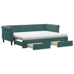 vidaXL Lit de jour avec gigogne et tiroirs vert foncé 80x200cm velours